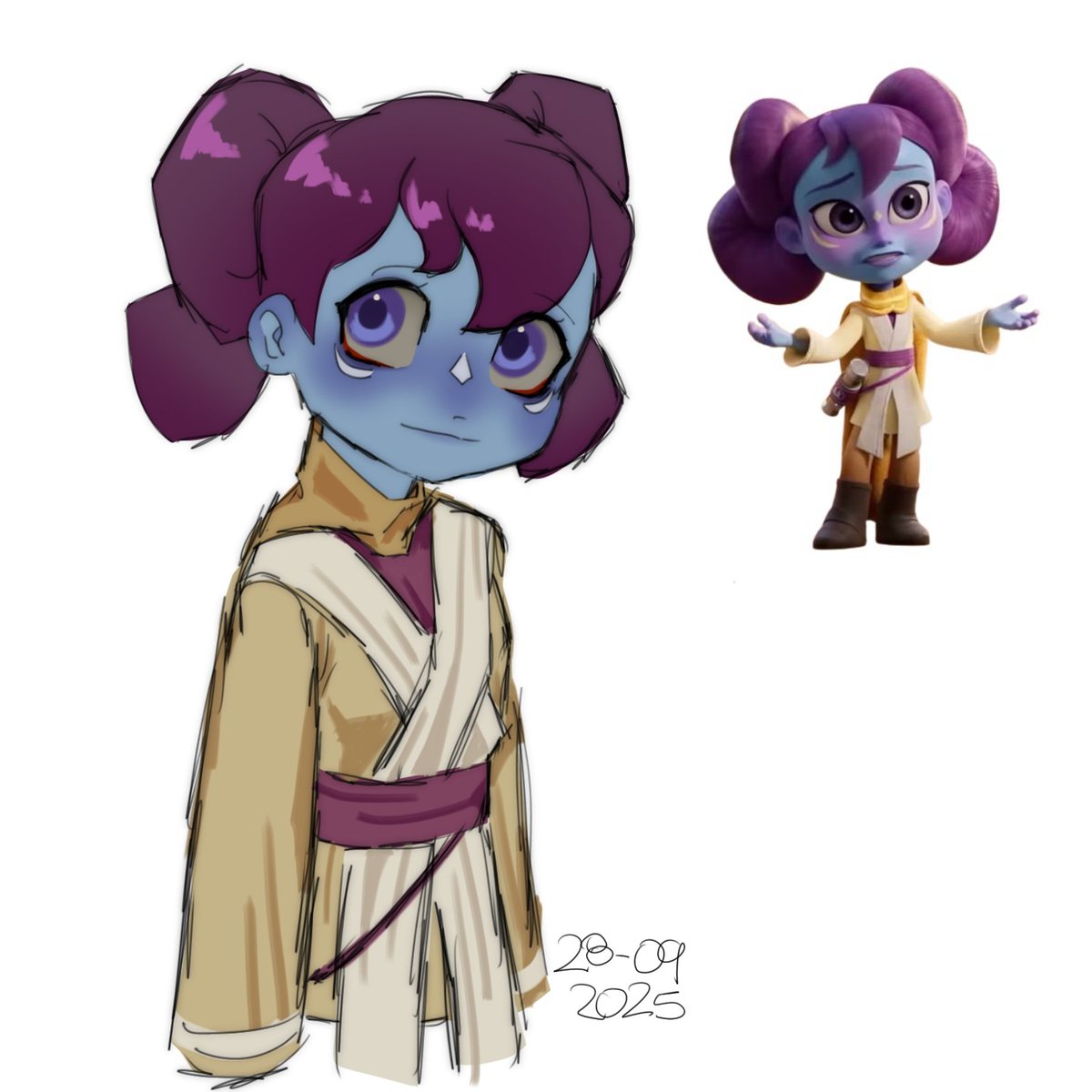 B128khnsh's tweet image. yesterday when i was channel surfing i endend watching a chapter of young jedi adventures 
#youngjediadventures #StarWarsFanart #StarWars