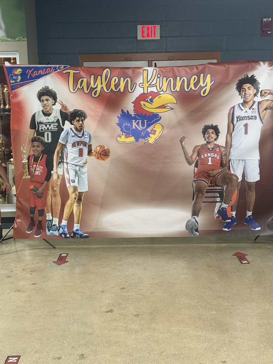 NickWilsonEdS's tweet photo. Such an awesome event at school today! It was a cool experience to be a part of, Congratulations on your decision!! #RockChalk @KUAthletics https://t.co/JmDDeTC9PE