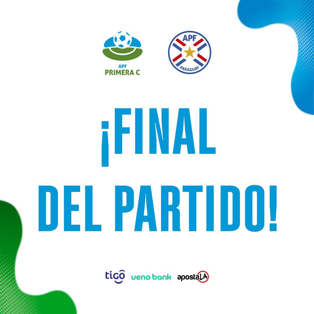 APFPrimeraC's tweet photo. ⏱️ ¡Final del partido!
➡️ #Humaita 2
➡️ #Juventud 0
🗓️Fecha 19.
#APFPrimeraC ⚽️ https://t.co/efjs9FXHzq