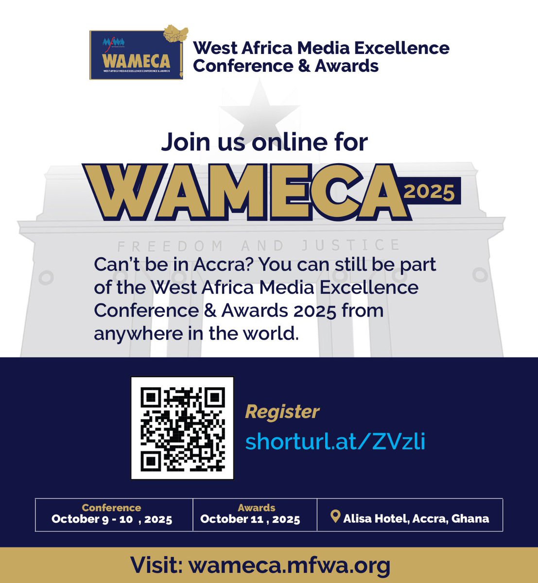Join us online #WAMECA2025 

🔗 Register here: shorturl.at/ZVzli

#WAMECA