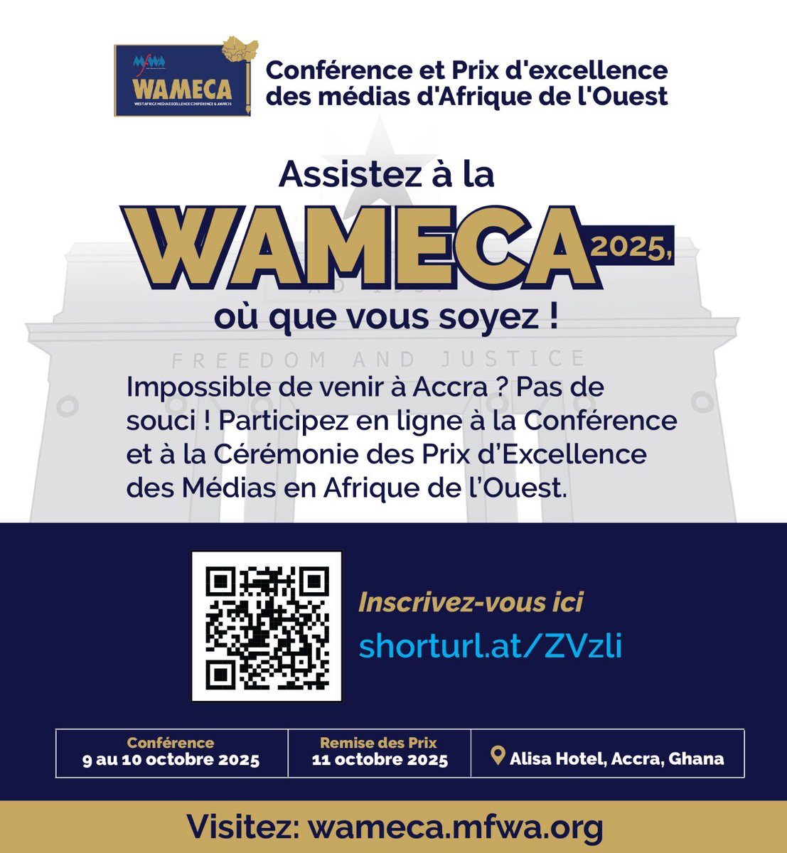 🔗 Inscrivez-vous ici: shorturl.at/ZVzli

#WAMECA #WAMECA2025