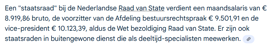 Aangezien <a href="/RaadvanState/">Raad van State</a> nogal in de mode is op X, hier even wat opgezochte feitjes:

Zo blijkt dat de leden van de RvS hun cv's dusdanig hebben aangepast dat hun politieke afkomst verborgen is, hoewel het niet moeilijk is dat te achterhalen (D66, PvdA en CDA). Er zijn 7 mensen