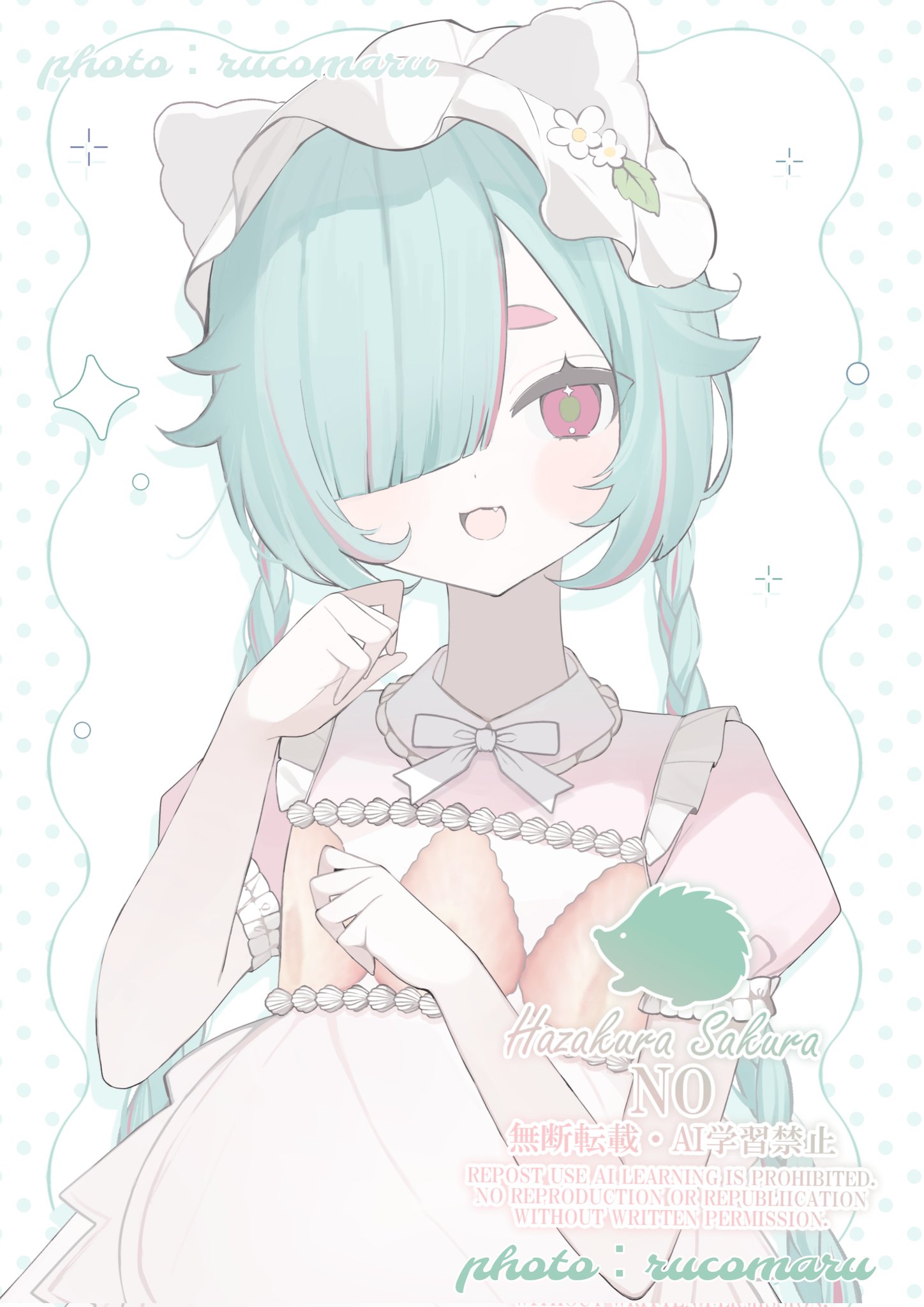 原画 アクリル画 【ジャポネズミNo.4 桜散らし文】 桜が散る夜 - 305 × 228mm - M6 – 絵あそび