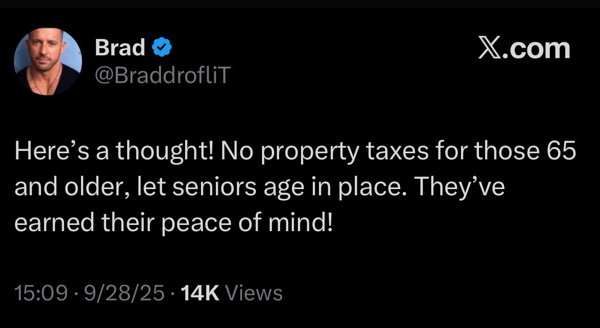 So close. How about nobody pays property taxes on their primary residence at all.