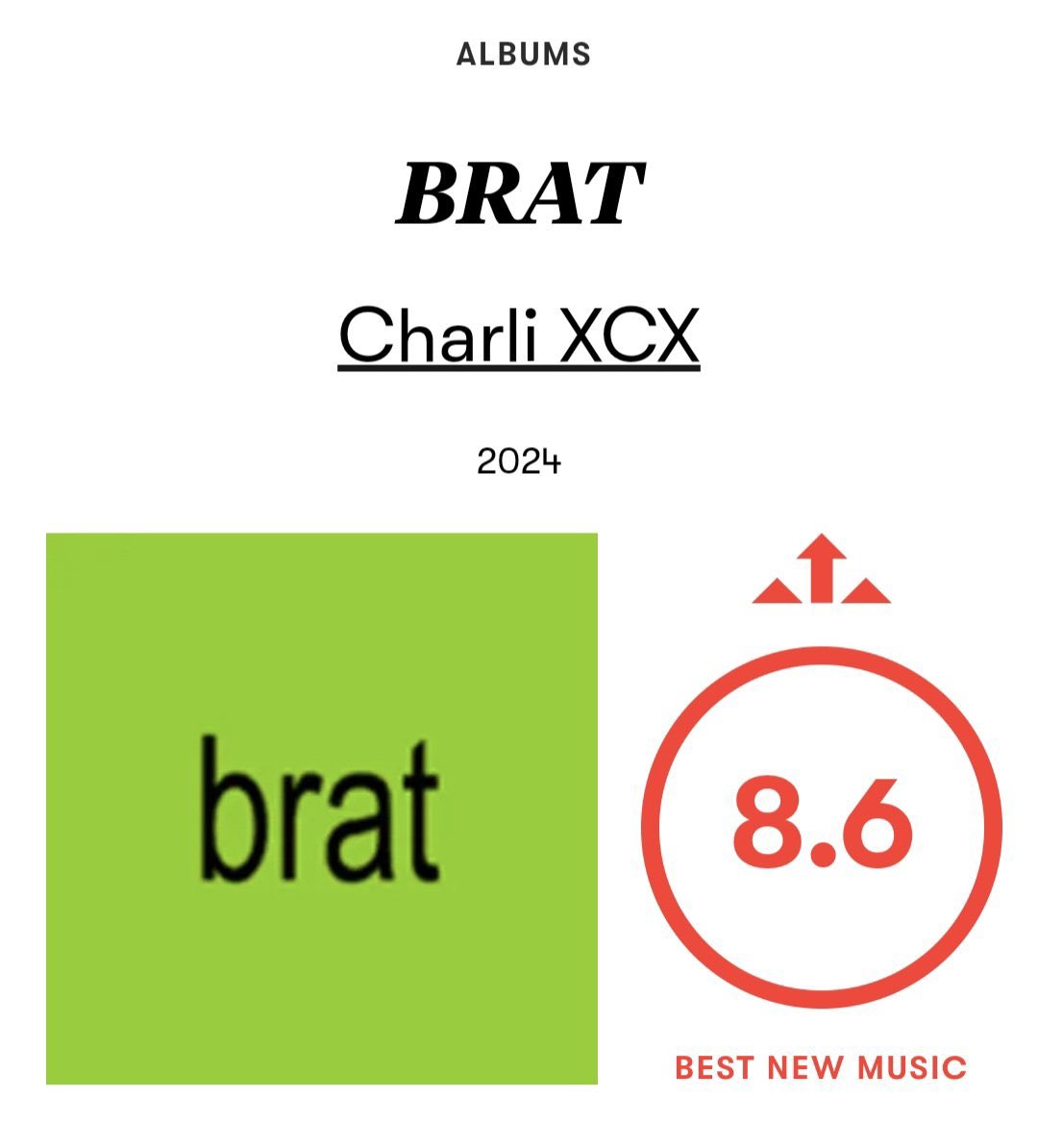 athenamount's tweet photo. if pitchfork review is the standard for quality music, then brat is better than 25. https://t.co/UOl3Ytrr4H