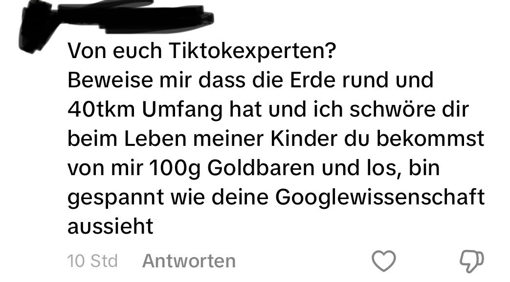 Mal wieder ein Flacherdler, der leichtfertig wettet. Das kennen wir ja schon;) youtu.be/0GIvcngzLbA