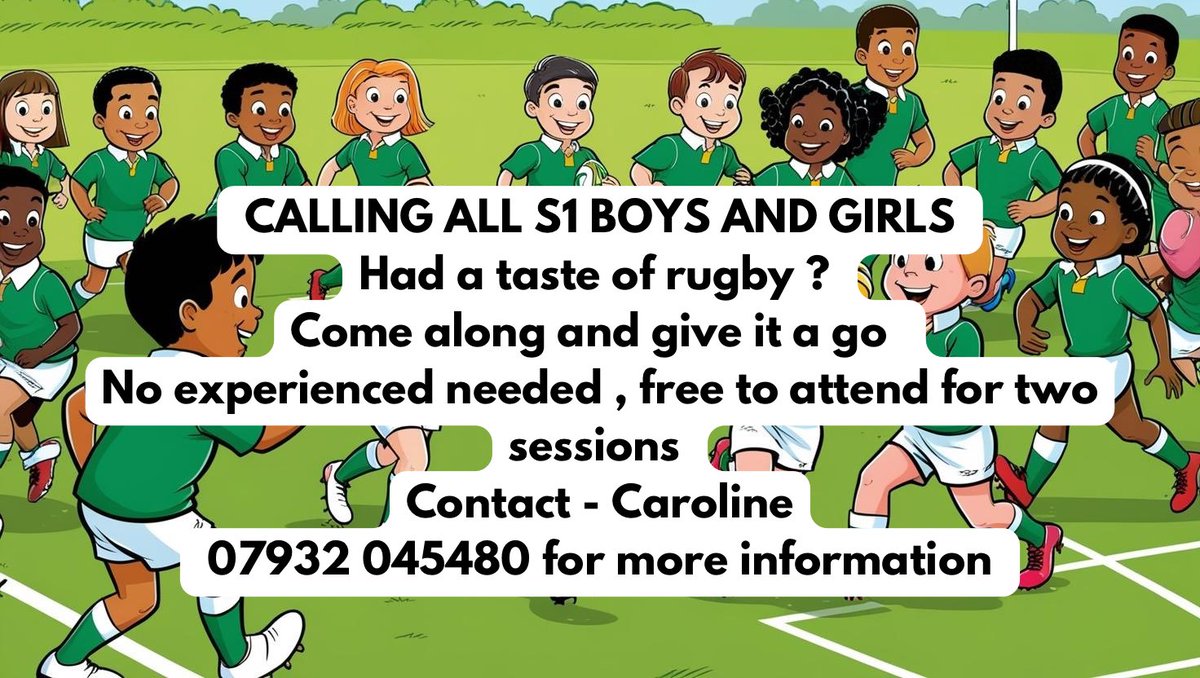Been inspired by the World Cup S1 boys and girls - come along and give rugby a try . 
Boys Tuesday / Sunday 
Girls Wednesday / Sunday 
<a href="/MA_HealthImprov/">Montrose Academy Health Improvement</a> <a href="/angusalive/">ANGUSalive</a> <a href="/brechinhigh_PE/">Brechin High PE</a>