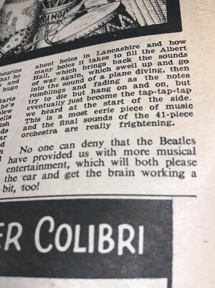 The magisterial final paragraph of NME's review of The Beatles' Sergeant Pepper, 1967. Not so much hip young gunslingers as Pathe News Bulletin.