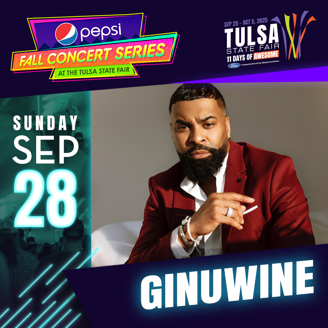 🎤 Get ready, Tulsa! Ginuwine hits the Oklahoma Stage tonight at 7:30 PM! Don’t miss this R&amp;B legend live at the Fair! 🎶🔥