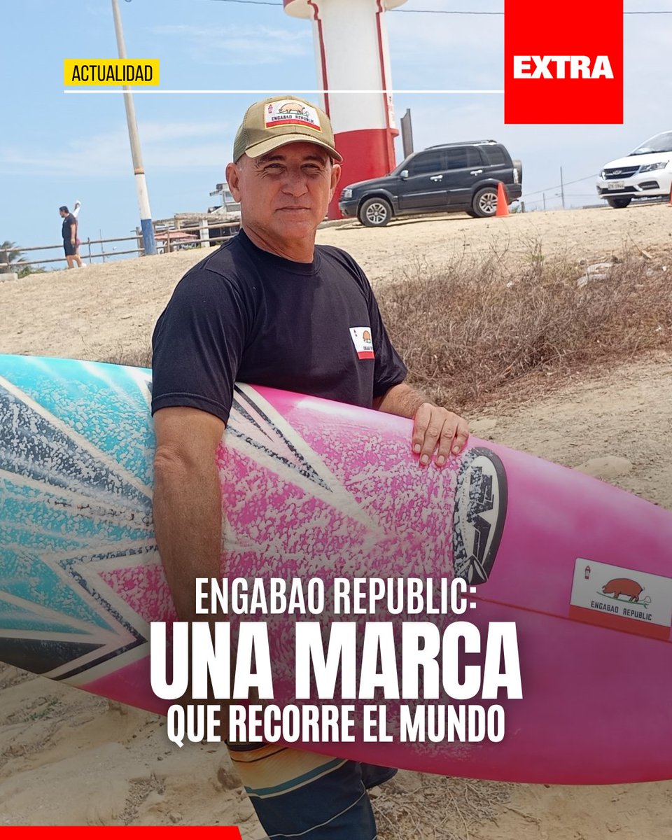 DiarioExtraEc's tweet photo. La marca Engabao Republic nació de una anécdota vivida por Carlos Pimentel en los 90, cuando surfeaba en Puerto Engabao junto a chanchos que nadaban libremente.

Conoce su historia: https://t.co/toC2kl7ZeY https://t.co/ahuE5KN481