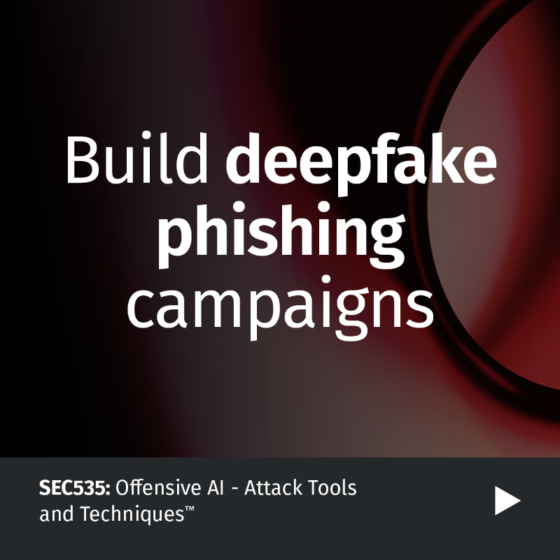 SANSOffensive's tweet photo. AI isn’t just a defender’s tool—it’s an attacker’s weapon.
#SEC535 is the first SANS course on offensive #AI operations.
Watch the course preview now and see how AI is reshaping the red team. https://t.co/43N0EQFGX6
#OffensiveOps
