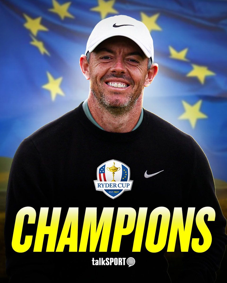 TEAM EUROPE WIN THE RYDER CUP! 🇪🇺🏆

✅ Back-to-back triumphs for the first time since 2014
✅ First Ryder Cup victory on American soil since 2012

A historic 13th Ryder Cup for Team Europe. 👏