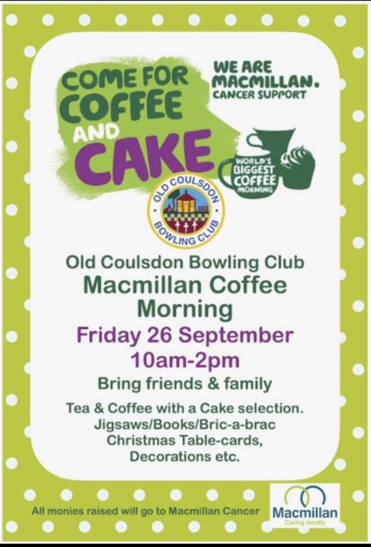 An incredible £1,000 was raised at the OCBC coffee morning. Well done to everyone concerned.