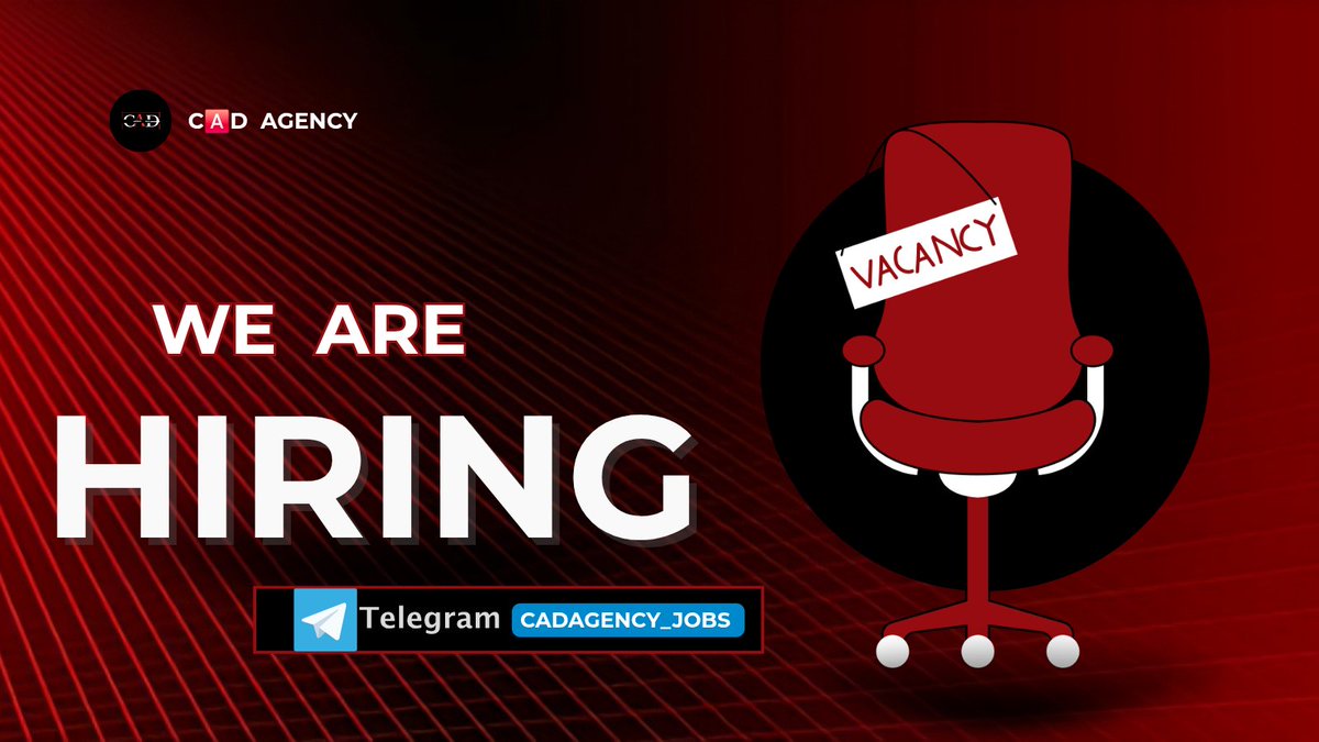 We’re hiring 3 moderators for our clients' TG channel 🚀

For  24/7 shift rotation and up to $100/week

Must follow <a href="/CADAgency/">ᴄ🅰️ᴅ ᴀɢᴇɴᴄʏ | Web3 Jobs Hub</a> <a href="/Chime_web3/">𝐂ħ𝐈ϻ𝐞 𝐂🅰️𝐃</a>

Retweet and Comment your TG handle if interested 👇

Contact us to help you hire your dream team today.

Follow for daily job alerts &amp;