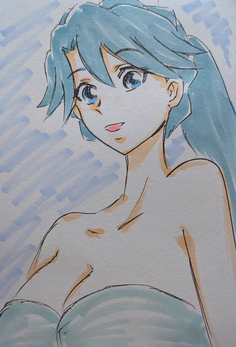 #ゴープリ10周年なので海藤みなみさん3733枚描いてお祝い (937.938) 出勤前らくがき。 夏が終わる…