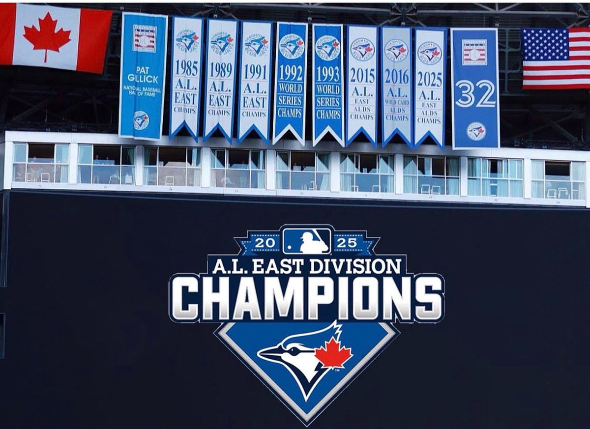 HollandLandy's tweet photo. Been waiting 10 years for this! Congrats boys! Road game to New York or Boston real soon! #ALEastChamps #jays #LightsUpLetsGo https://t.co/ypOpgHDaXg