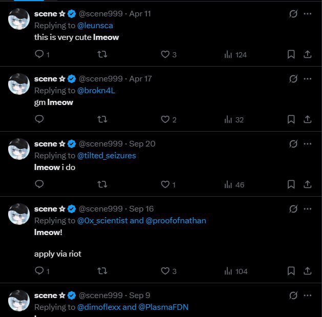 Team member say $LMEOW 😹 <a href="/scene999/">scene ✩</a> 

0x64e86b0e25507dca3dae4dc912dc2af629f6e171