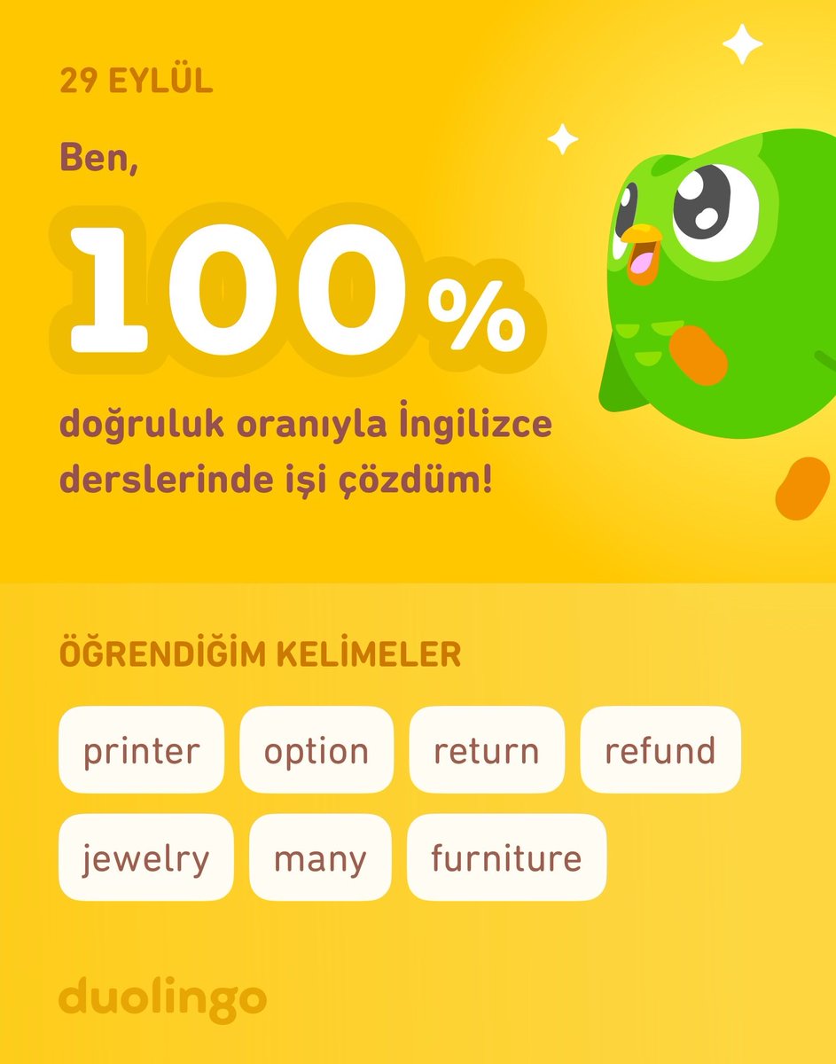 Duolingo'da İngilizce öğreniyorum! Duolingo hem etkili hem eğlenceli hem de ücretsiz.