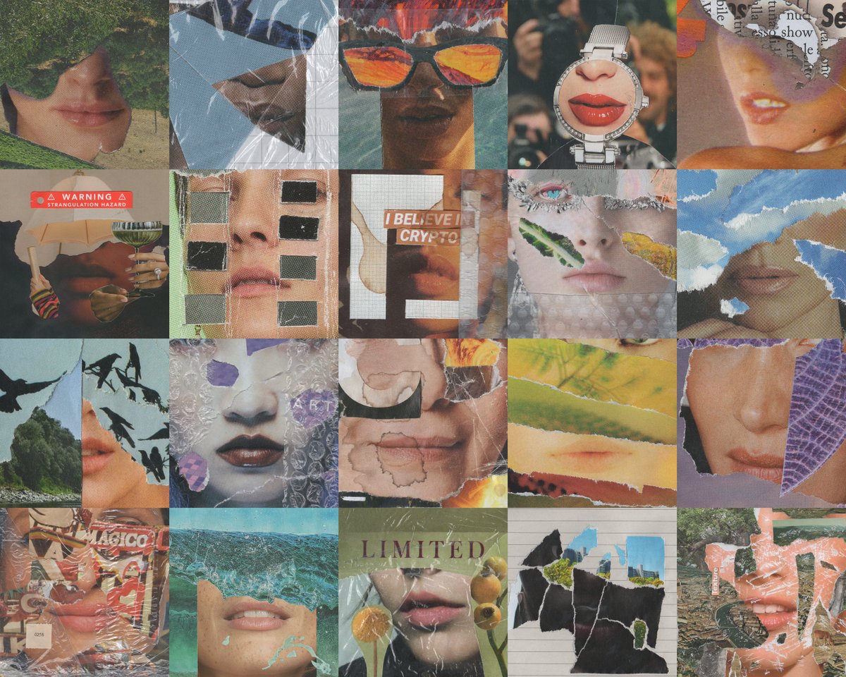 I've already sent out two free airdrops to the holders of the 1mouth analog series on Rarible.

I still have one edition to send to the person who will mint the 150th collage ✂️

Yes, 149/222 have been collected so far 🫦