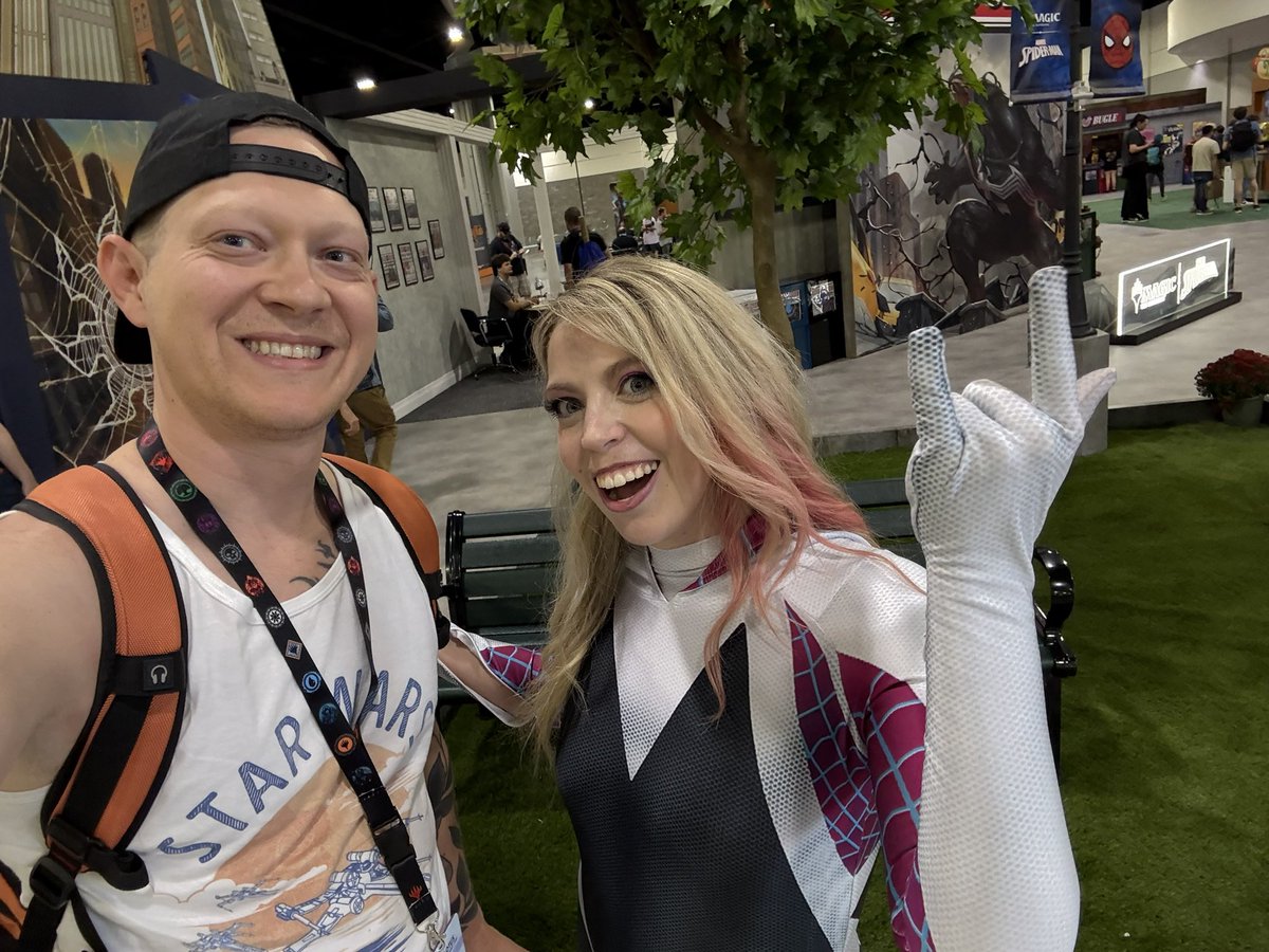 DoubleStrikeJoe's tweet photo. Thanks @ZBexx so I can tell my kids I met Ghost Spider 🕷️ #magicconatlanta https://t.co/sgyQZ0vH7O