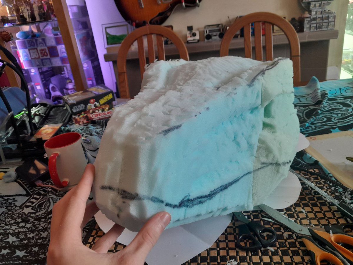Raptor Head WIP: First sculpting session. #furry #fursuit #fursuitmaker #raptor
