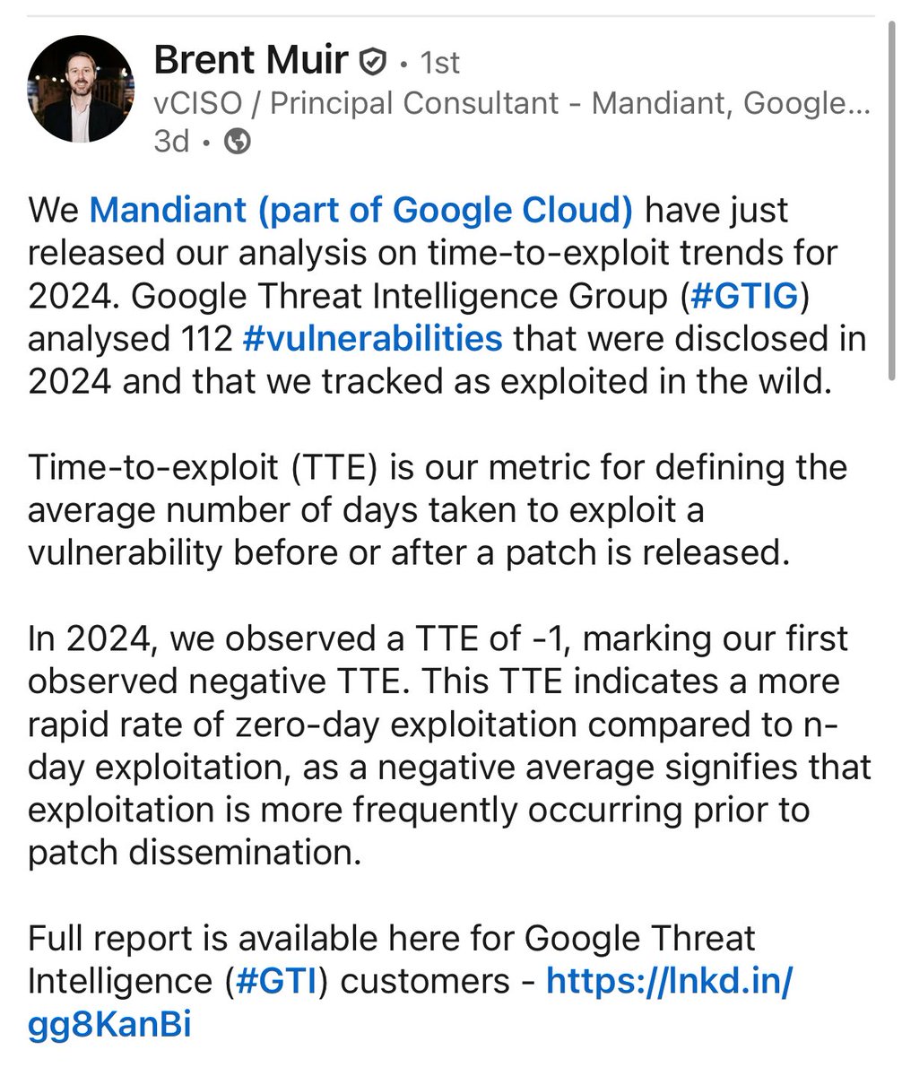 cyb3rops's tweet image. This basically means: by the time you install the patch, there’s an increasing chance the system is already compromised

linkedin.com/posts/brentmui…