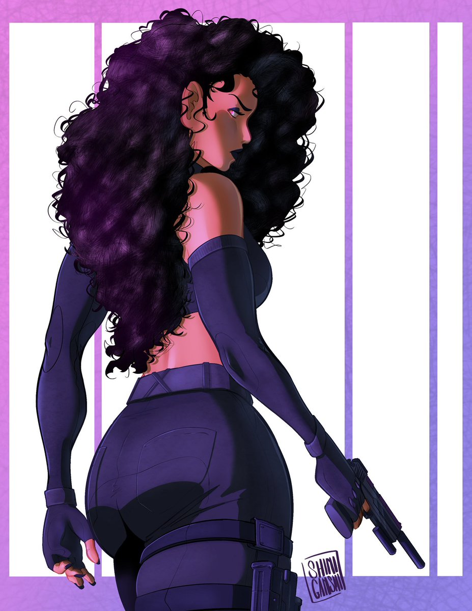 Mia Martello, love interest to the Midnight Spider (art by @/Shiniganshi)