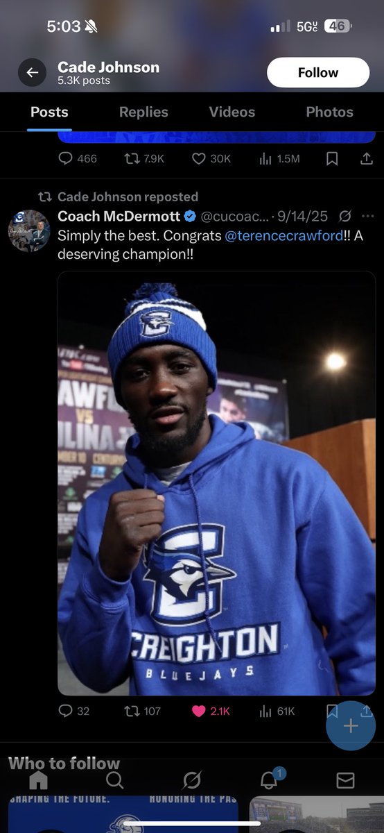 Notice how he is wearing Creighton merch. Fuck you Nebraska fans