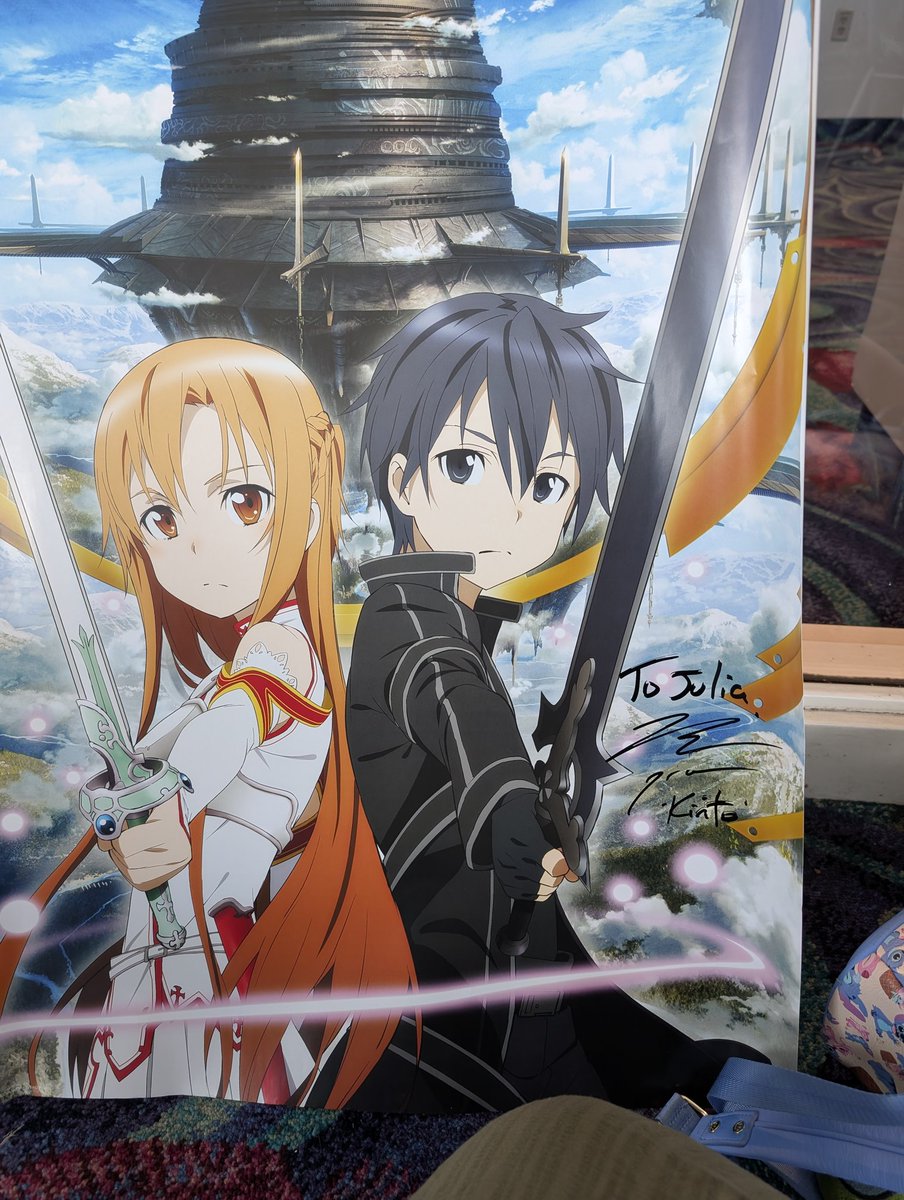PyroclasticSnow's tweet photo. South Alabama comic con was a blast! Got to meet @BrycePapenbrook (super nice guy, highly recommend). Can't wait to eventually get @CheramiLeigh to sign the other half of this, so please come back to Mobile sometime! 😊 #sao #swordartonline #anime #southalabamacomiccon https://t.co/5pbfN9DfFq