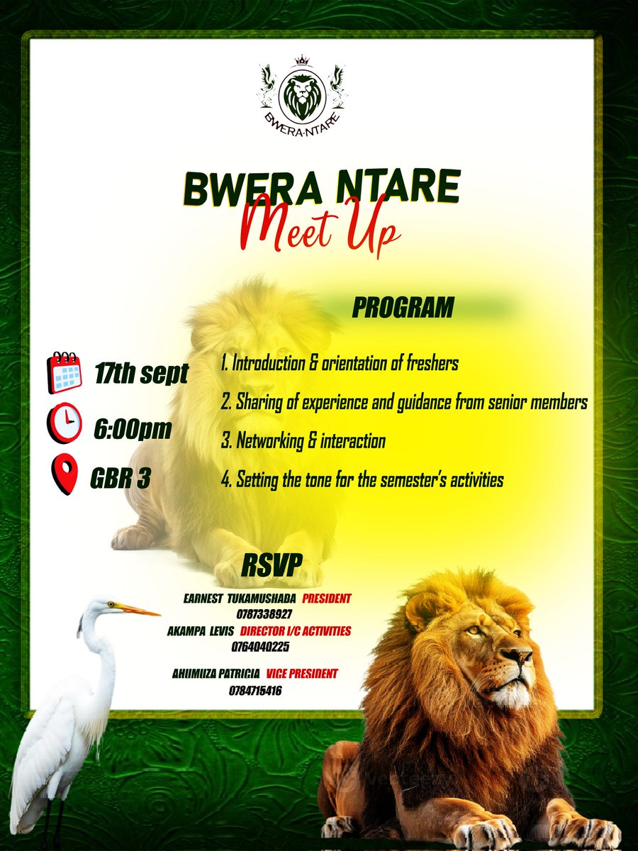 A new dawn rises at Bwera Ntare; where every fresher’s step marks the beginning of legacy, and every voice joins the chorus of what our elders in the 60's ignited . Welcome home.