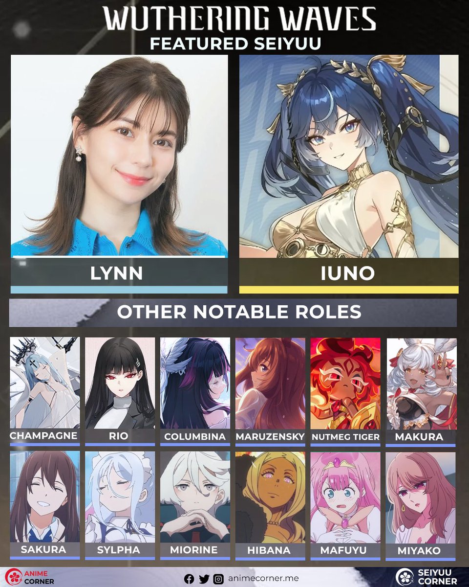 Lynn is the voice behind Iuno, the well-known Priestess in Septimont and the latest playable character in Wuthering Waves! 🤩

Good luck to all rovers convening in the Across Time's Waxes and Wanes banner! ✨