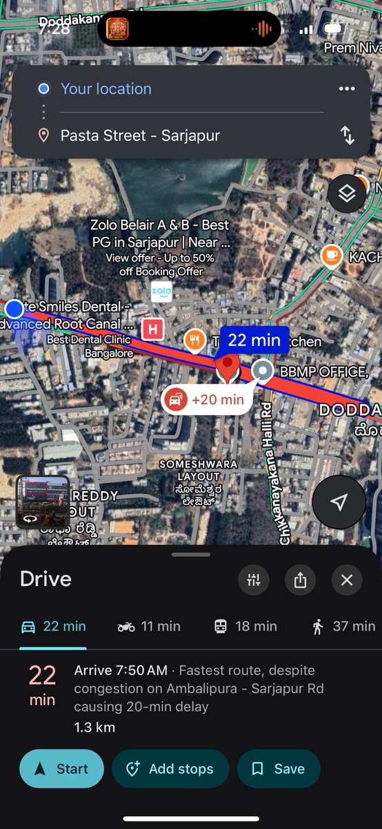 What’s going on near Doddakannelli intersection on Sarjapur Road!! 7.30 am this morning Sept 17! <a href="/kdevforum/">SaveBellandur(ಬೆಳ್ಳಂದೂರು ಉಳಿಸಿ)</a> <a href="/FamousDeadEnd/">BangaloreTraffic</a>