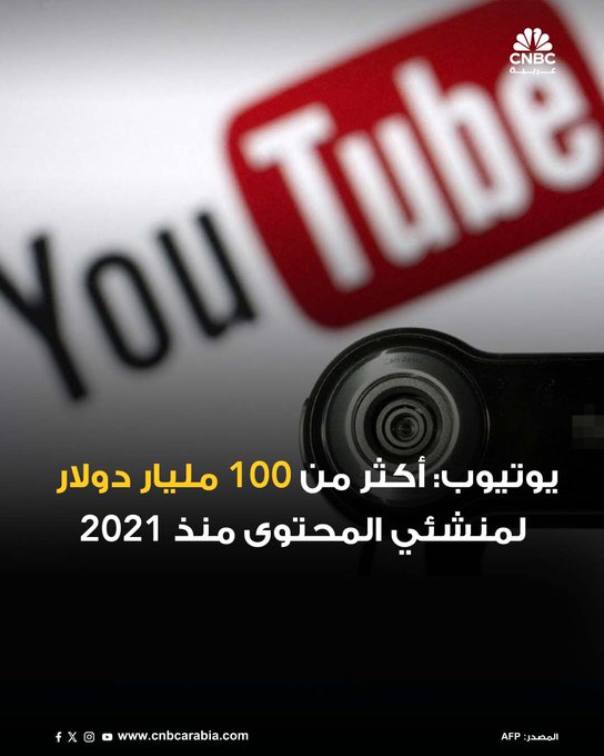 كشفت شركة يوتيوب أنها دفعت أكثر من 100 مليار دولار لمنشئي المحتوى والفنانين وشركات الإعلام خلال السنوات الأربع الماضية، في مؤشر على النمو الكبير في اقتصاد المنصة الإبداعي. وأوضحت أن عدد القنوات التي تحقق أكثر من 100 ألف دولار سنويًا من المشاهدات على أجهزة التلفزيون ارتفع بنسبة 45%، ما يعكس تغيرًا في سلوك الجمهور وتوسع فرص الربح 