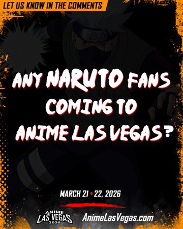 🍥🍃 Any Naruto fans out there? 🍃🍥
We want to see your ninja spirit at Anime Las Vegas 2026!

🗓 March 21–22, 2026
📍 The Expo at World Market Center
🔗 AnimeLasVegas.com

👉 Tag your squad and let us know in the comments if you’ll be there!

#AnimeLasVegas