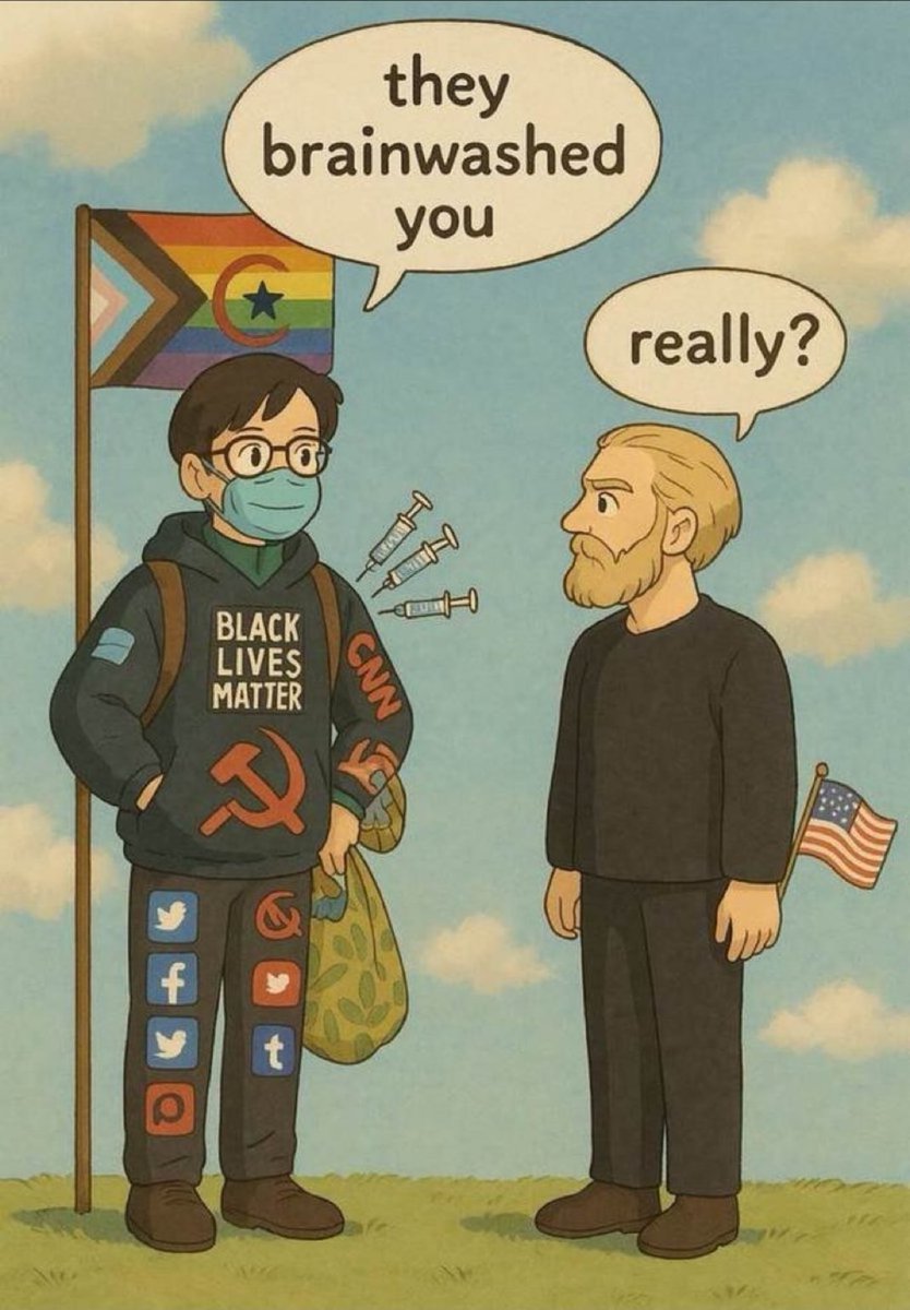 I love how the MAGA guy shoved a flag up his ass.