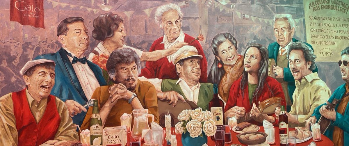 No hay honor ni reconocimiento más grande que decorar el imaginario de una cultura y, mejor aún, junto a tan diversos e importantes exponentes de la chilenidad.

Gracias al restaurante "el Hoyo" por el mural.