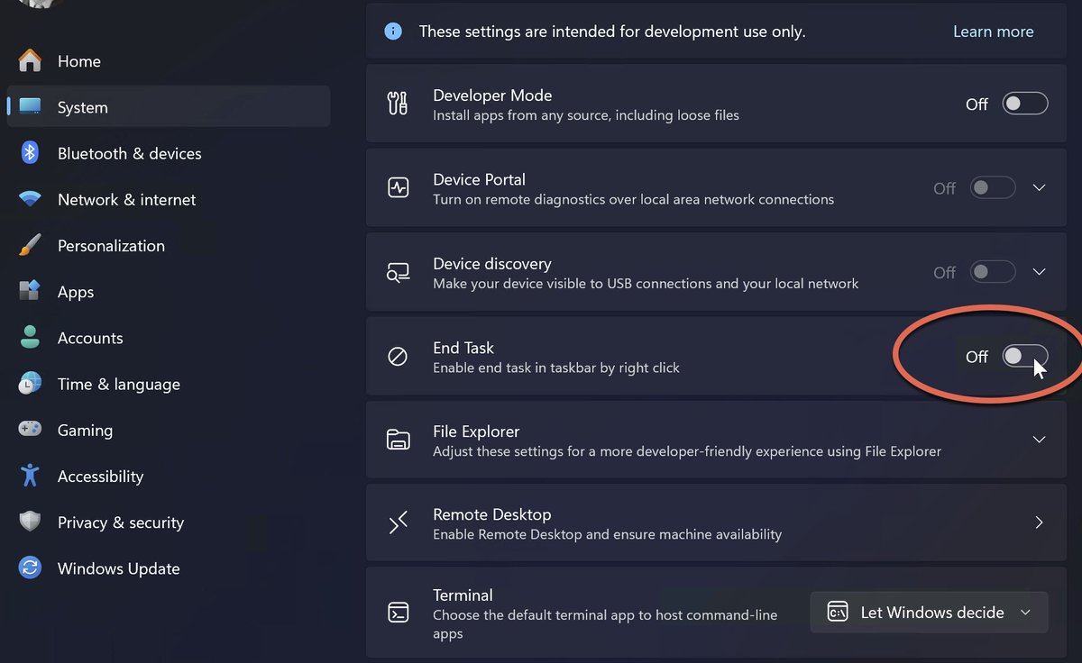 Not unless you turn it on, it doesn't!  Here's how.  Go to Settings -> System -> For Developers, then: