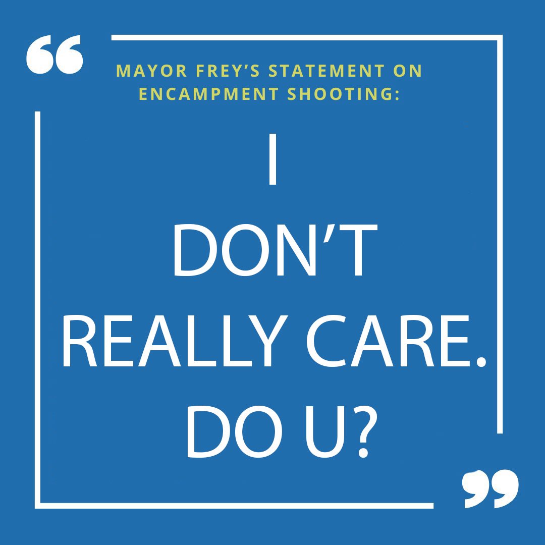 Mayor Frey’s statement on last night’s shooting at an encampment on private property along Lake Street: