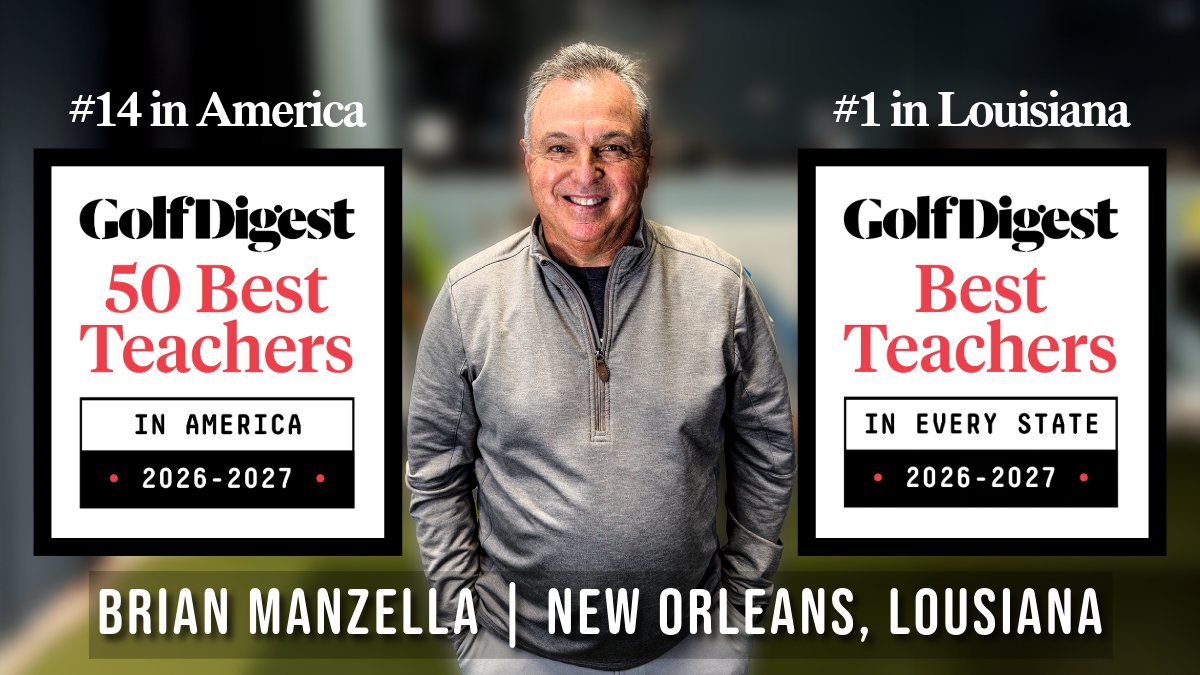 Few accolades exist for golf teachers. The Golf Digest 50 Best Teachers in America is a prestigious one. Honored to have made it since 2013—12 years of my 43 on the lesson tee. More to do, so back to work! Thanks to the magazine for ranking me #14 in America.