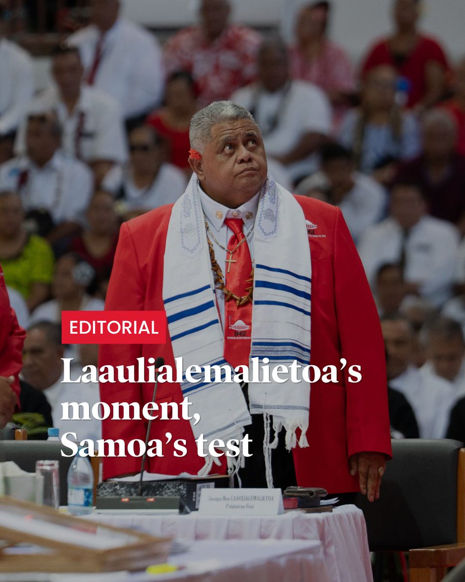 Editorial | As Laauli takes his place in Samoa’s history, we recognise the extraordinary journey that has led him here. Today marks not only a personal triumph but the beginning of a greater test. To him and his cabinet, we say: welcome to the full weight of leadership.

Photo: