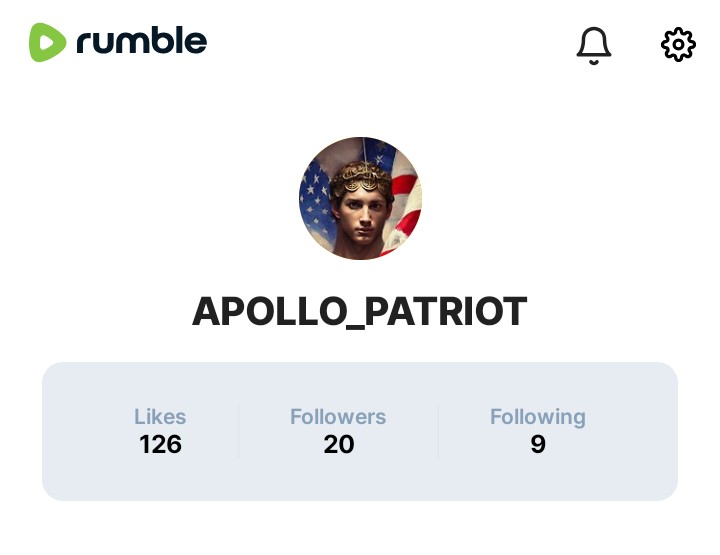 ApolloPatr41858's tweet photo. Go give me a hella awesome follow on Rumble 🗿 .
I make gaming content and I'm trying to grow YUGE 🔥 !
#MAGA #Rumbe https://t.co/ZFDtDLk4kf