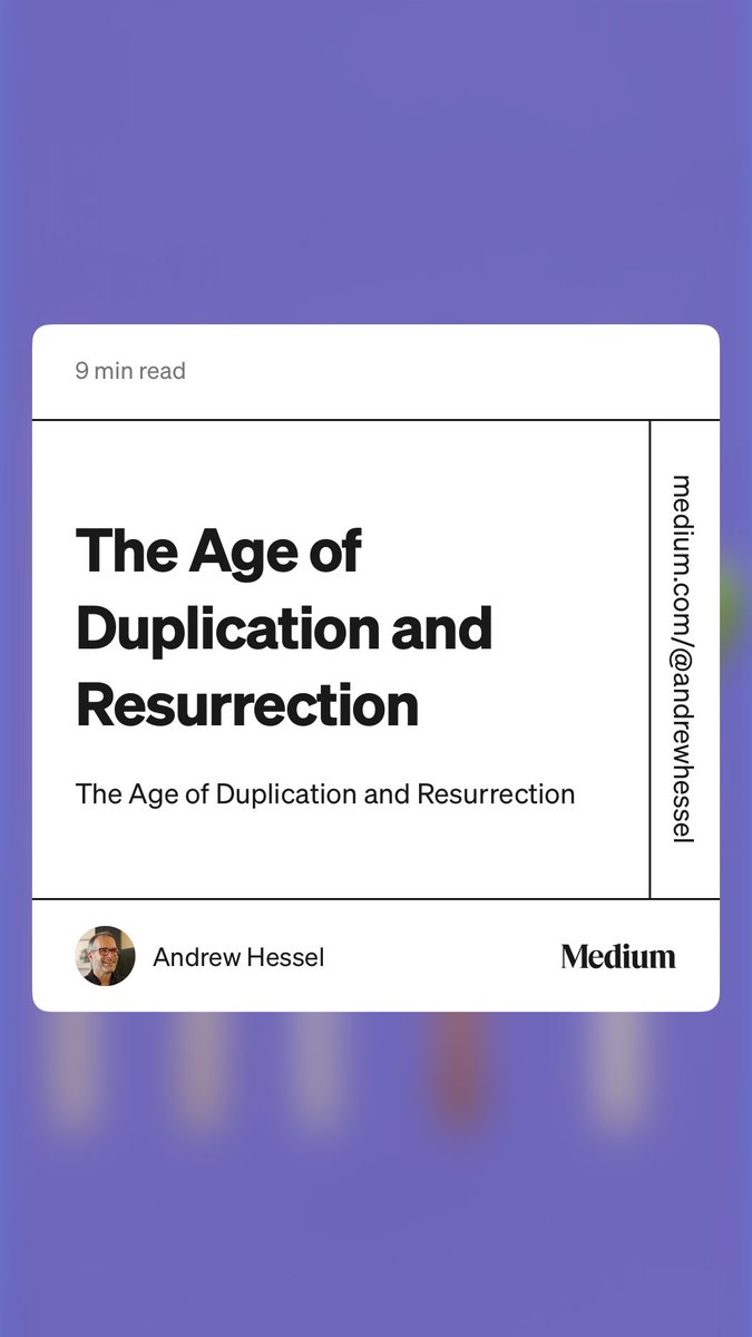 I’ve been thinking about the future, when human cloning’s seal has been broken. https://t.co/Lh7sZs