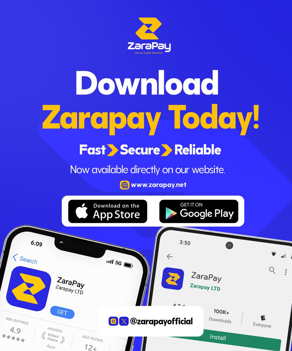 zarapayofficial's tweet photo. Good news 🎉

Zarapay is now just one click away!

Download the app directly from our official website and enjoy faster, safer, and easier financial transactions. 🚀

👉 Visit: https://t.co/Q0EP4NzWKR to get started today.

#zarapay https://t.co/YTnR7tFBL4