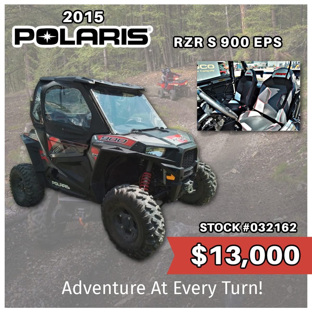 Unleash off-road fun with this 2015 Polaris RZR S 90 EPS! 875cc engine, 4x4 power. Call 1-888-572-4131 to take it for a spin!⏩

#polarisrzr #offroadadventure #PolarisForSale