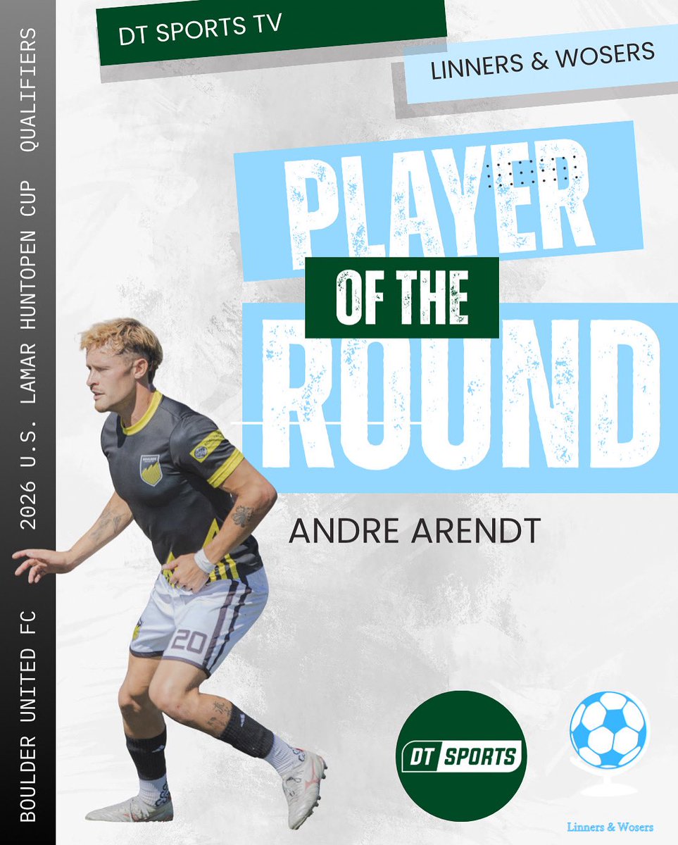 An exciting weekend of First Round Qualifiers for the 2026 <a href="/opencup/">U.S. Open Cup</a>  here in Colorado &amp; <a href="/RiccardoCLW/">Riccardo Cominelli</a> ‘s pick of Player of the Round (CO Edition) is… Andre Arendt of Boulder United FC! ⚽️⭐️

90 mins played, 1 goal, 1 assist
#USOC2026 | #ColoradoSoccer