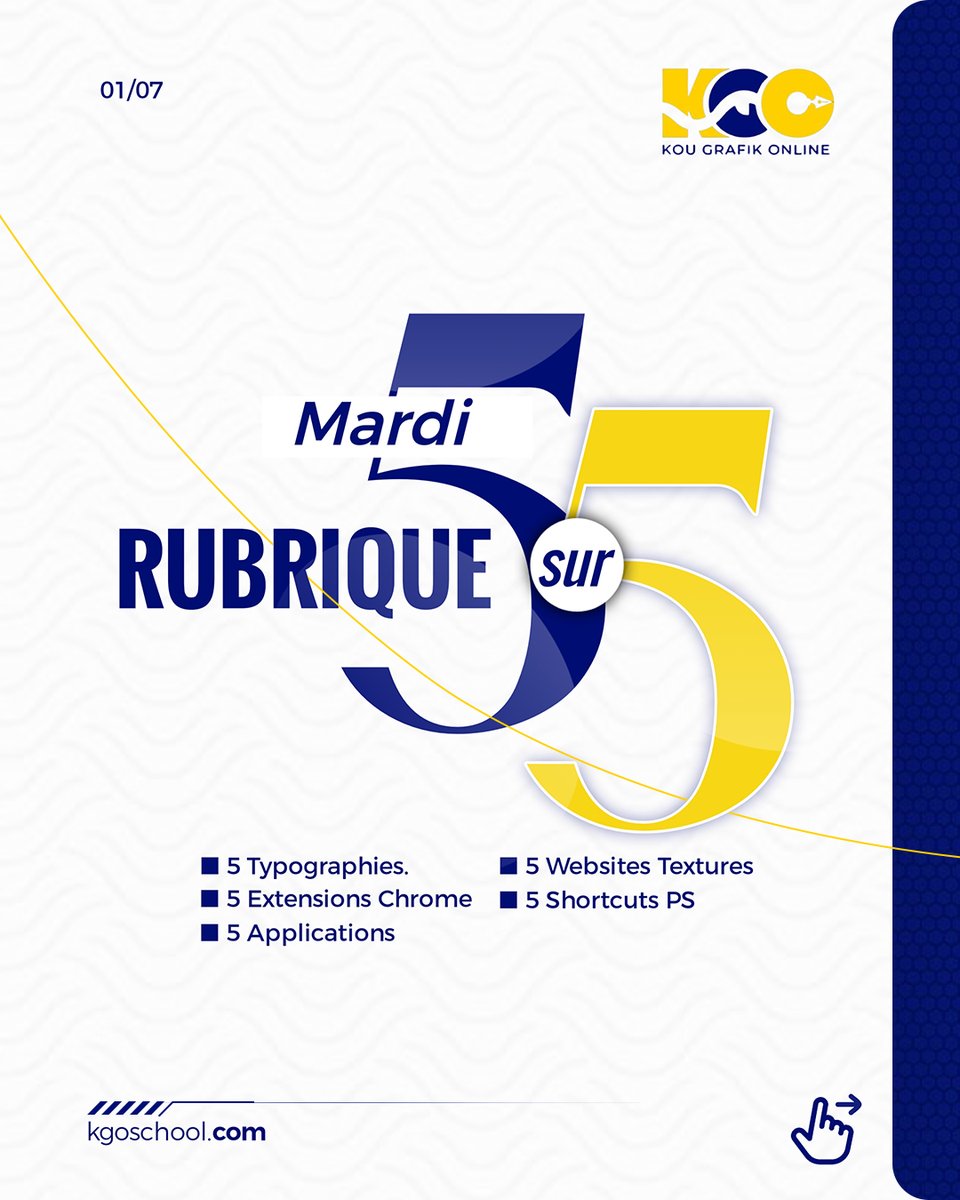 KgoSchool's tweet image. 🎨 5 SOU 5 — Yon Gid
✨ 5 Fonts
🌐 5 Websites
🧩 5 Extensions
⌨️ 5 Shortcuts
📱 5 Apps
💡 KGO ap share → wap aprann!
🤝 W ap share → lòt kamarad ou ap aprann tou!
👇🏾
#5Sou5 #Kreyatif #DesignerTips #KGOschool #LearnShareGrow