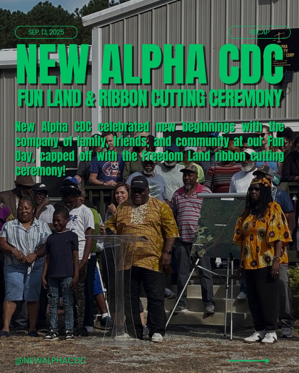 NewAlphaCDC's tweet image. New Alpha CDC celebrated Fun Day and the historic Freedom Land Ribbon Cutting, transforming 305 acres of a former plantation into a protected community forest for healing, history, and hope.💚
#NewAlphaCDC