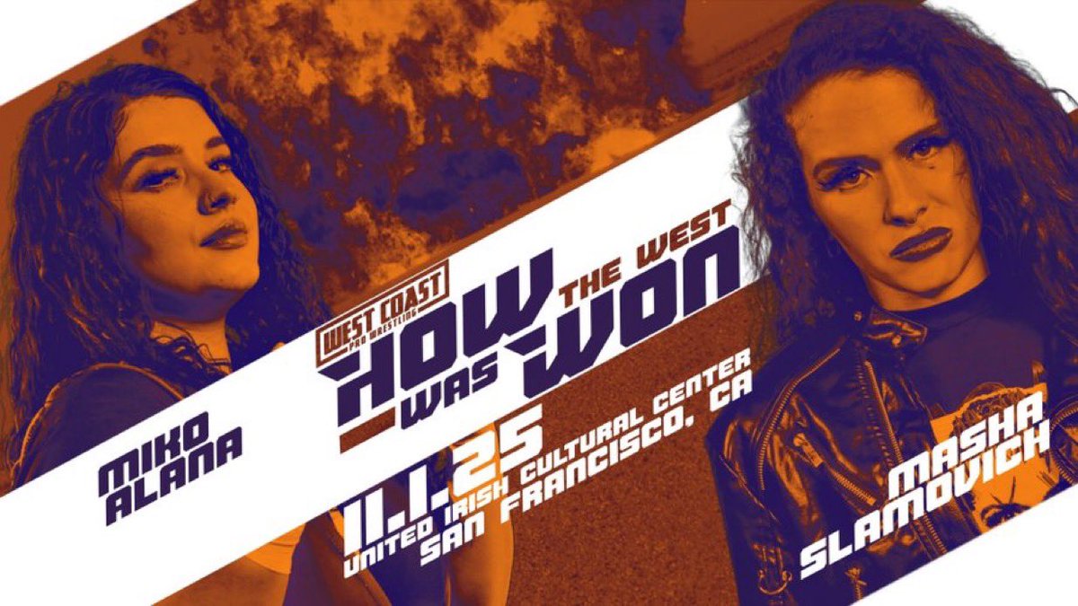 West Coast Pro (@wcproofficial) on Twitter photo ICYMI!!!!
Miko Alana has broken out of her rookie role, proving she can hold her own against West Coast Pro Women’s World Champion Johnnie Robbie.
Now, she steps up to face one of the women who helped define the women’s division of #TheCoast.
At How The West Was One in San ICYMI!!!!
Miko Alana has broken out of her rookie role, proving she can hold her own against West Coast Pro Women’s World Champion Johnnie Robbie.
Now, she steps up to face one of the women who helped define the women’s division of #TheCoast.
At How The West Was One in San
