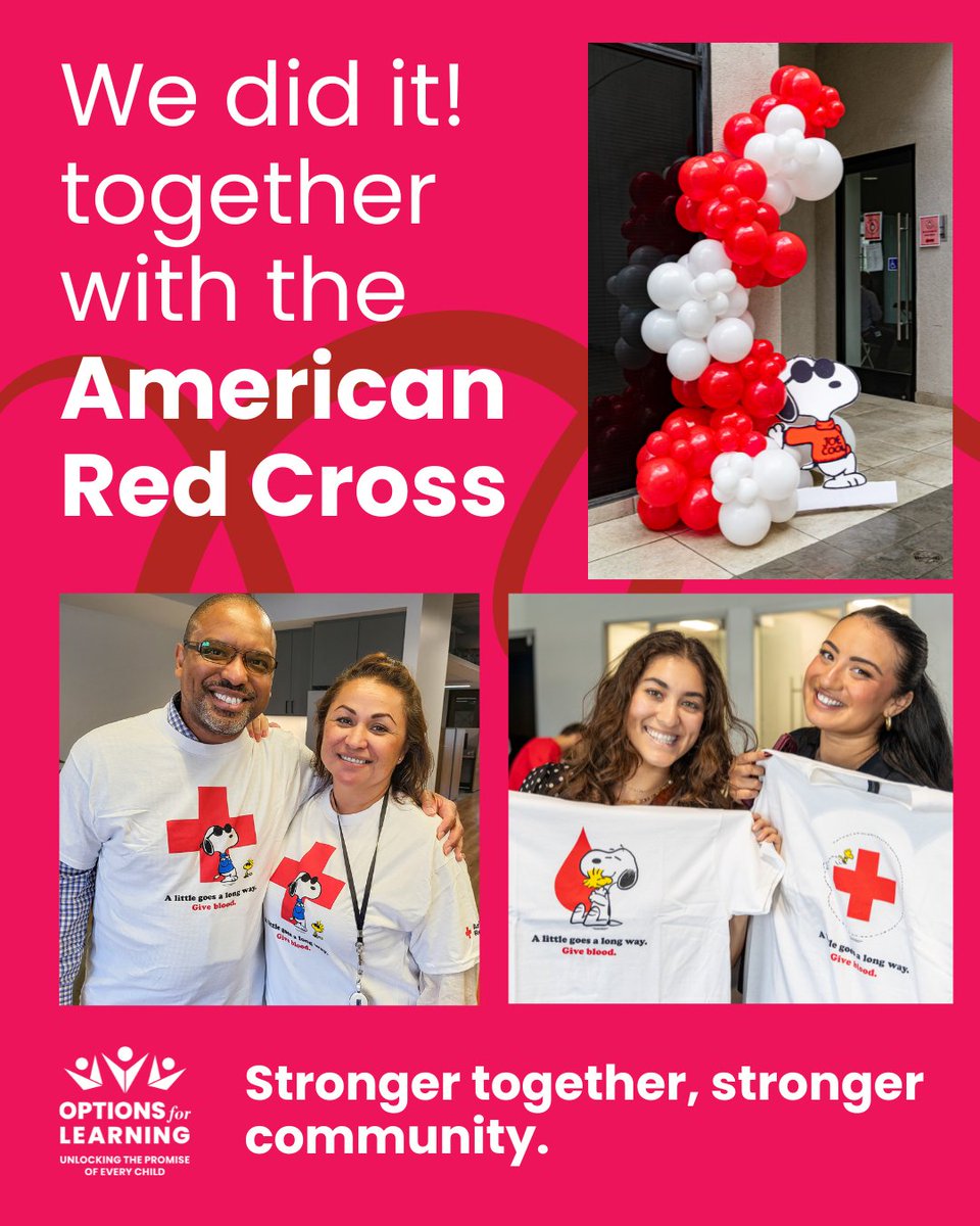 Opt4Learning's tweet image. A little kindness goes a long way. ❤️ Our blood drive went above and beyond thanks to our amazing donors. Together, we surpassed our goal and helped to make a difference. 🩸 #BloodDrive #Gratitude #OptionsForLearning #MakingaDifference @RedCross