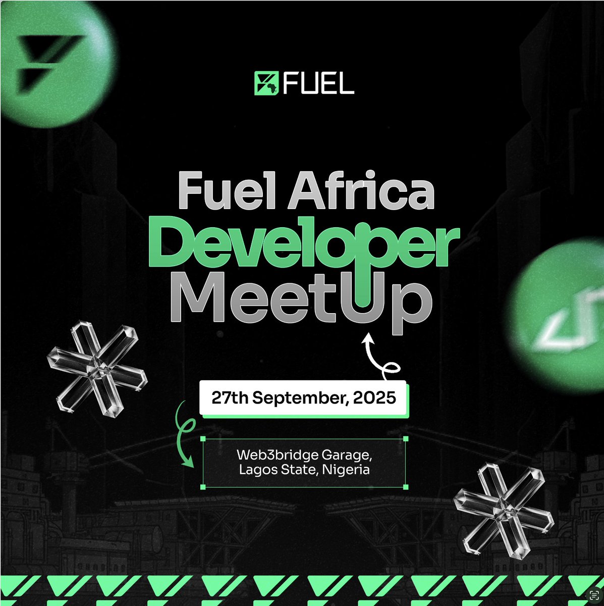 FuelAfrica_'s tweet image. Fuel is coming to Africa!
Builders, devs and curious explorers, come join us for the Fuel Africa Developer MeetUp.
When is this going to happen?
📅 27th Sept, 2025
📍 Web3bridge Garage, Ikorodu, Lagos, Nigeria
A day to learn, connect and build with the FuelVM
Who’s this…